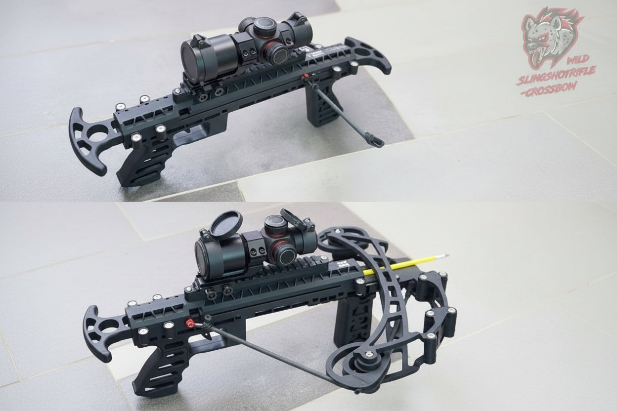 V52 - 'Hybrid Hunter' Slingshot Crossbow (160 FPS) - Wild Slingshot Rifles
