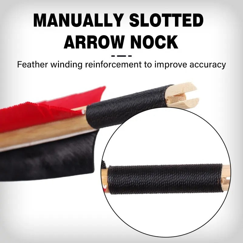 Handmade Wooden Arrows for Archery Longbow Shooting