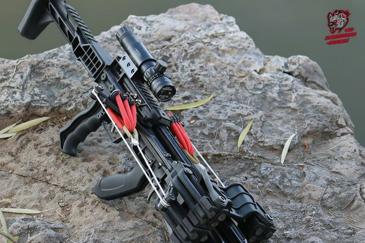 New RS-X7 'Doomsday' Slingshot Crossbow V4 - 9mm Steel balls - Wild Slingshot Rifles 