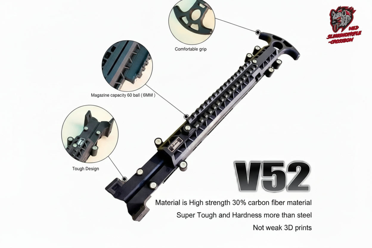 V52 - 'Hybrid Hunter' Slingshot Crossbow (160 FPS) - Wild Slingshot Rifles 